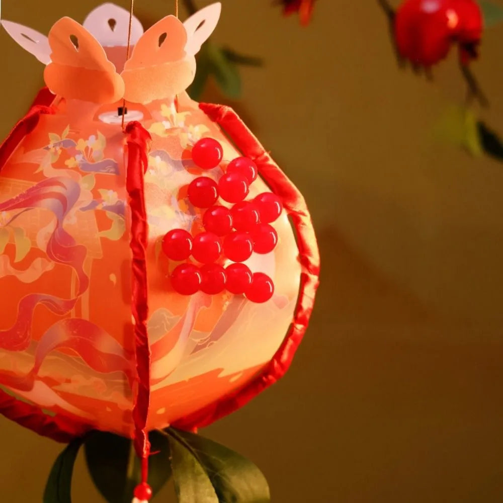 Rabbit Pomegranate Lantern Glowing Chinese Style Mid-Autumn Lanterns Handmade DIY Handheld Lanterns Mid Autumn Festival