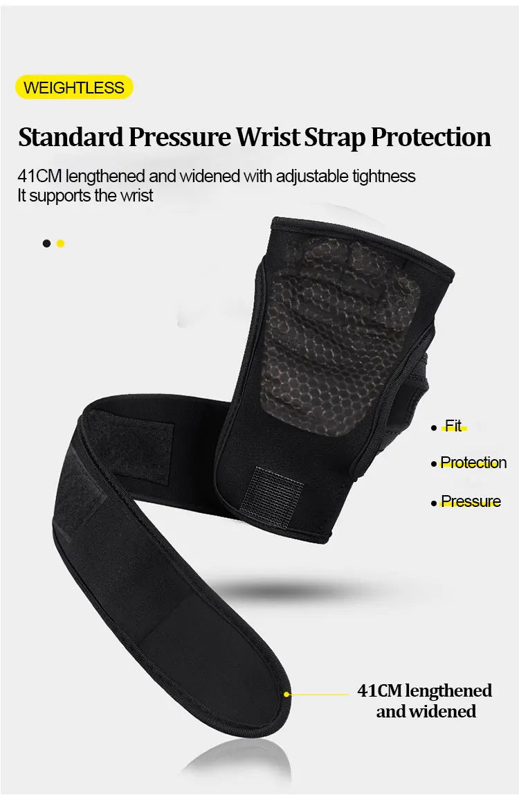 Gym Gloves with Wrist Wrap, Full Protection, Super Breathable Weight Lifting Workout Gloves Exercise Cross Training Cycling