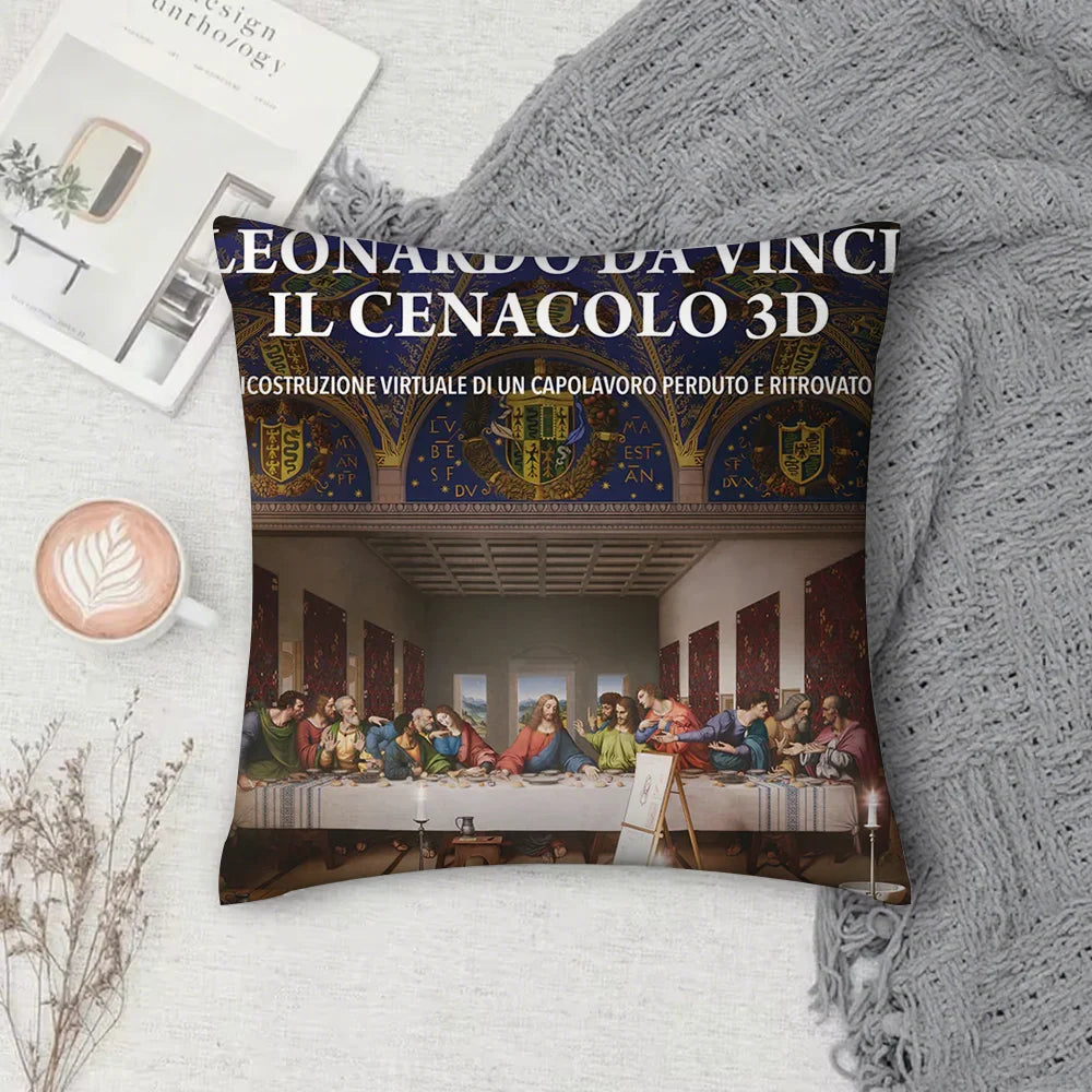 L-Leonardo Da V-Vinci M-Mona L-Lisa Pillow Case Cover Square Sofa With For Pattern Comfortable Cushionsuitable Of Room