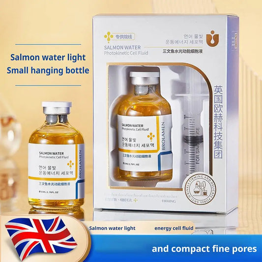 Korean Skin Rejuvenation Essence Salmon Water Light Energy Cell Liquid Serum 24 Hours Continuous Hydration Enhances Firmness HOT