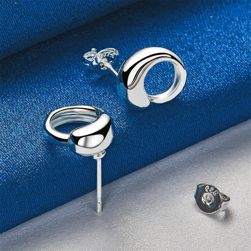 925 sterling silver luxurious and exquisite round earrings, fashionable ladies' temperament gift, party accessories jewelry
