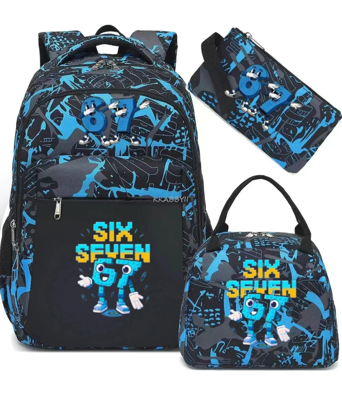 Steal A BrainRot Backpack with Lunch Bag for 67 Six Seven Teenagers Student School Bags Casual Comfortable Travel Set