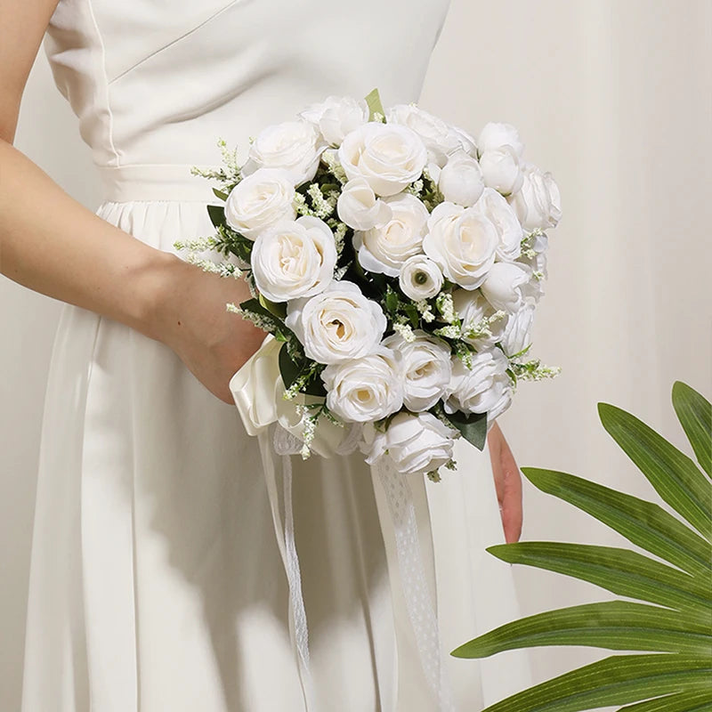 1PC Wedding Bouquet for Bride Wheat Ear and Green Leaf Wedding Bouquet Ceremony Anniversary Bridal Shower Wedding Accessories