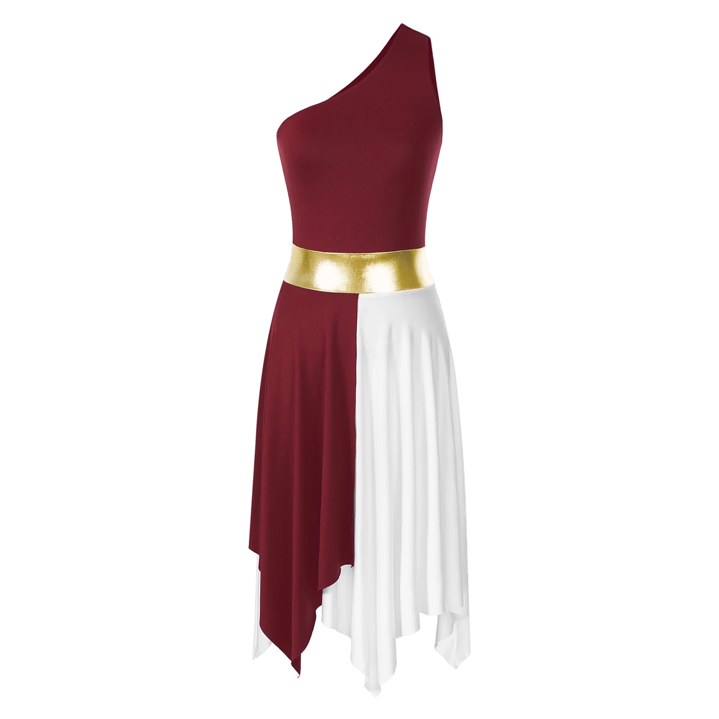 Women Ladies Lyrical Praise Dance Dress Performance Costume Modern Contemporary Celebration of Spirit Dancewear Split Long Dress