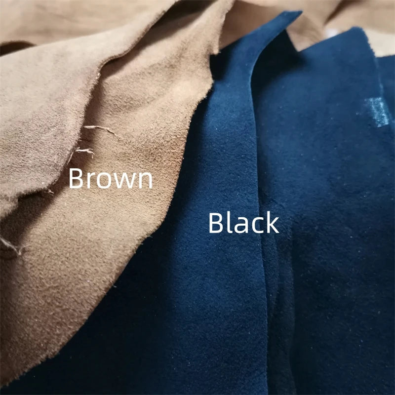 1mm Brown Black Sheep Suede .Top Leather.Real Leather Fabric.Handmade DIY For Clothes Inside.Package Edge.Whole Sheepskin
