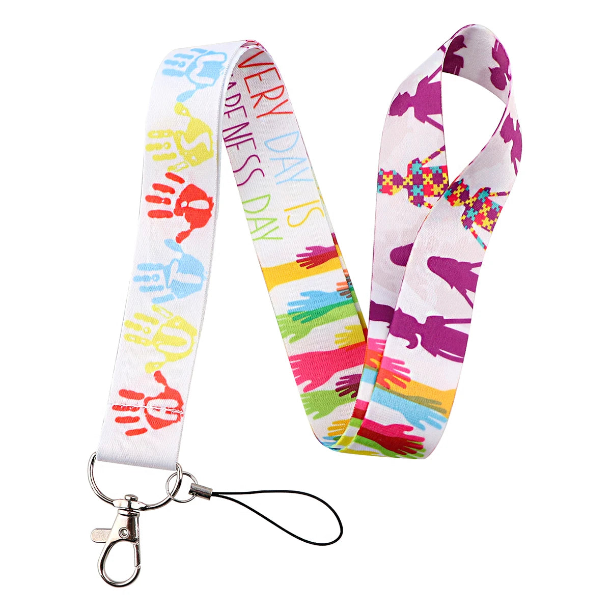 Autism Awareness Puzzle Mobile Phone Neck Strap ID Card Rope Lanyards For Card USB Badge Gym Holder Key Chain Camera Rope