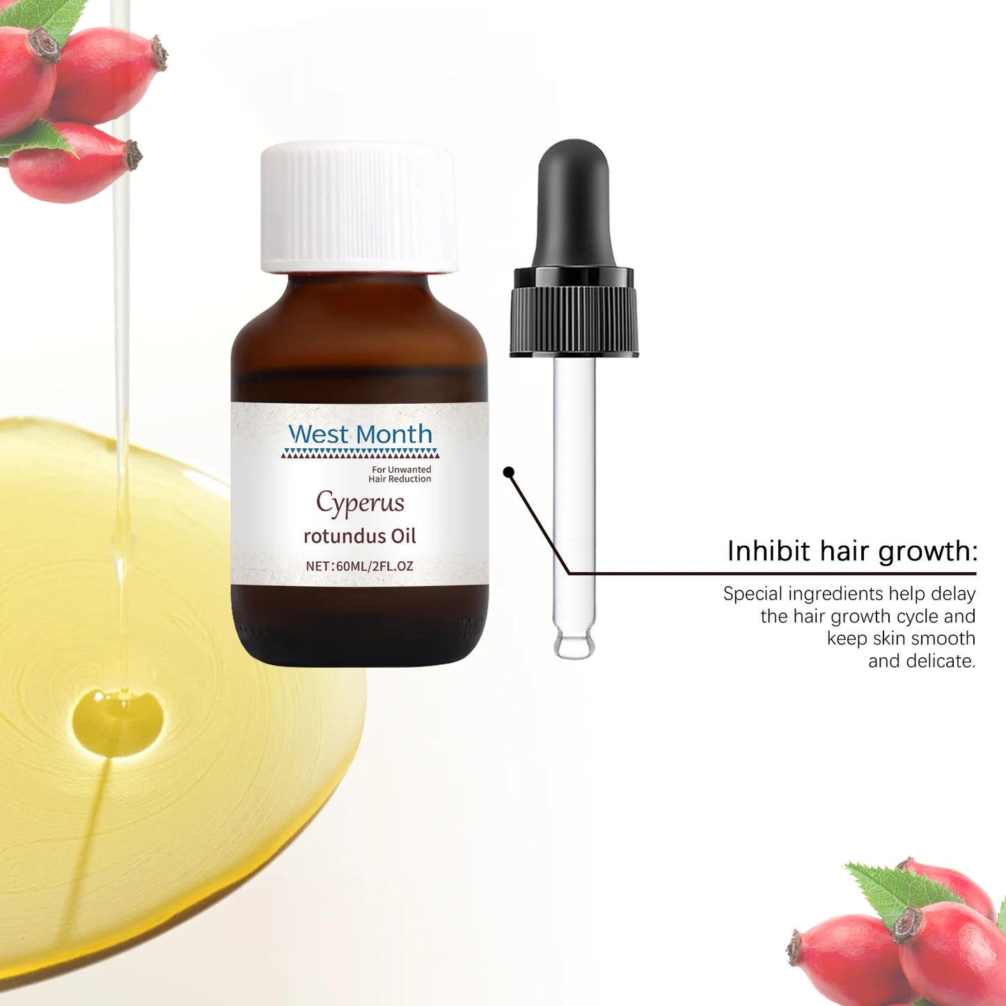 Cyperus Rotundus Depilatory Oil Formula Of Multiple Plant Essential Oils Slows Down Stimulation Of Hair Growth Nourish Protect