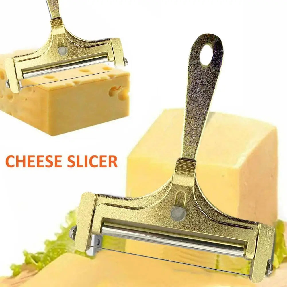 Cheese Slicer With Steel Wire & Roller Adjustable Kitchen Manual Slicer Cheese Butter Grater Thickness Cutter Che W9L5