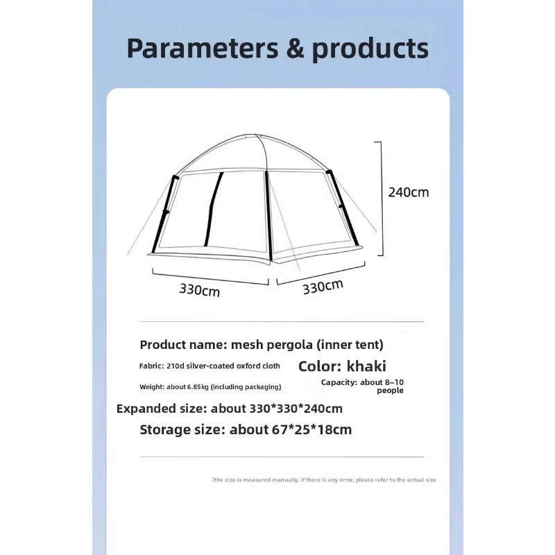 Large Outdoor Tent Canopy Sunshade Screen Gazebo Portable Mosquito Proof Camping Shelter