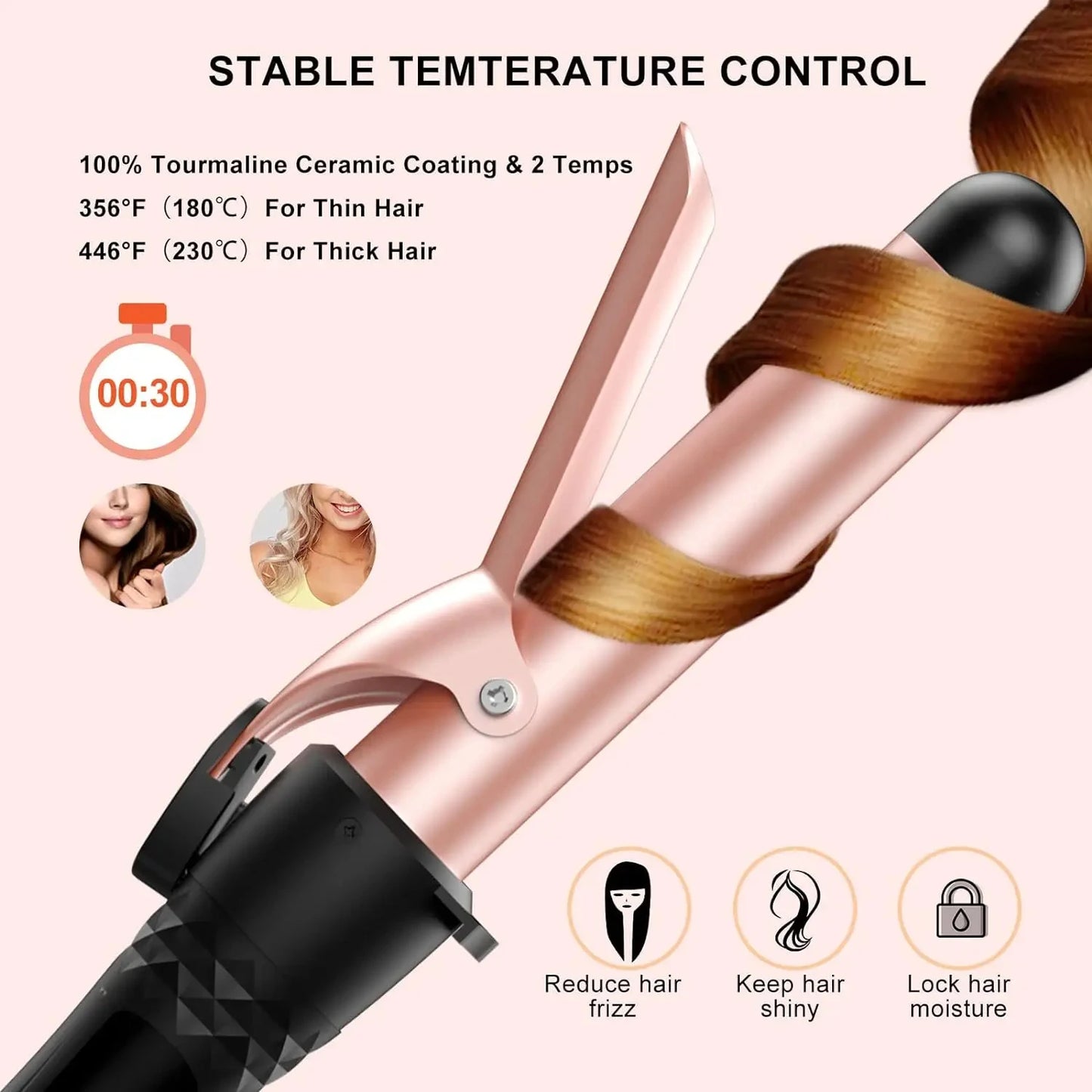Curling Iron 5-in-1 Hair Curler Professional Curling Wand Beach Waves Hair Tools Appliances Suitable For All Hair Types