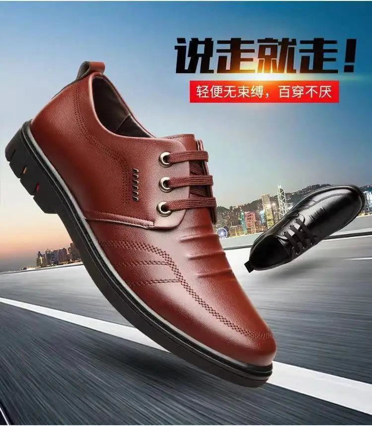 Leather Shoes Men's New Business Formal Shoes for Men Autumn Breathable Men's British Korean Pointed Toe Wedding Groomsmen Shoes