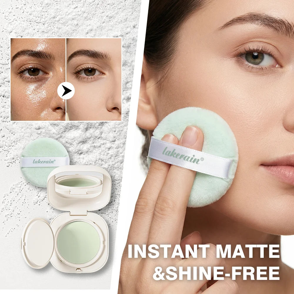 Lakerain Blurring Oil Control Powder Smooth Matte Finish Sweat Humidity Resistant Leak-Proof Design Blurring Hydrating Powder