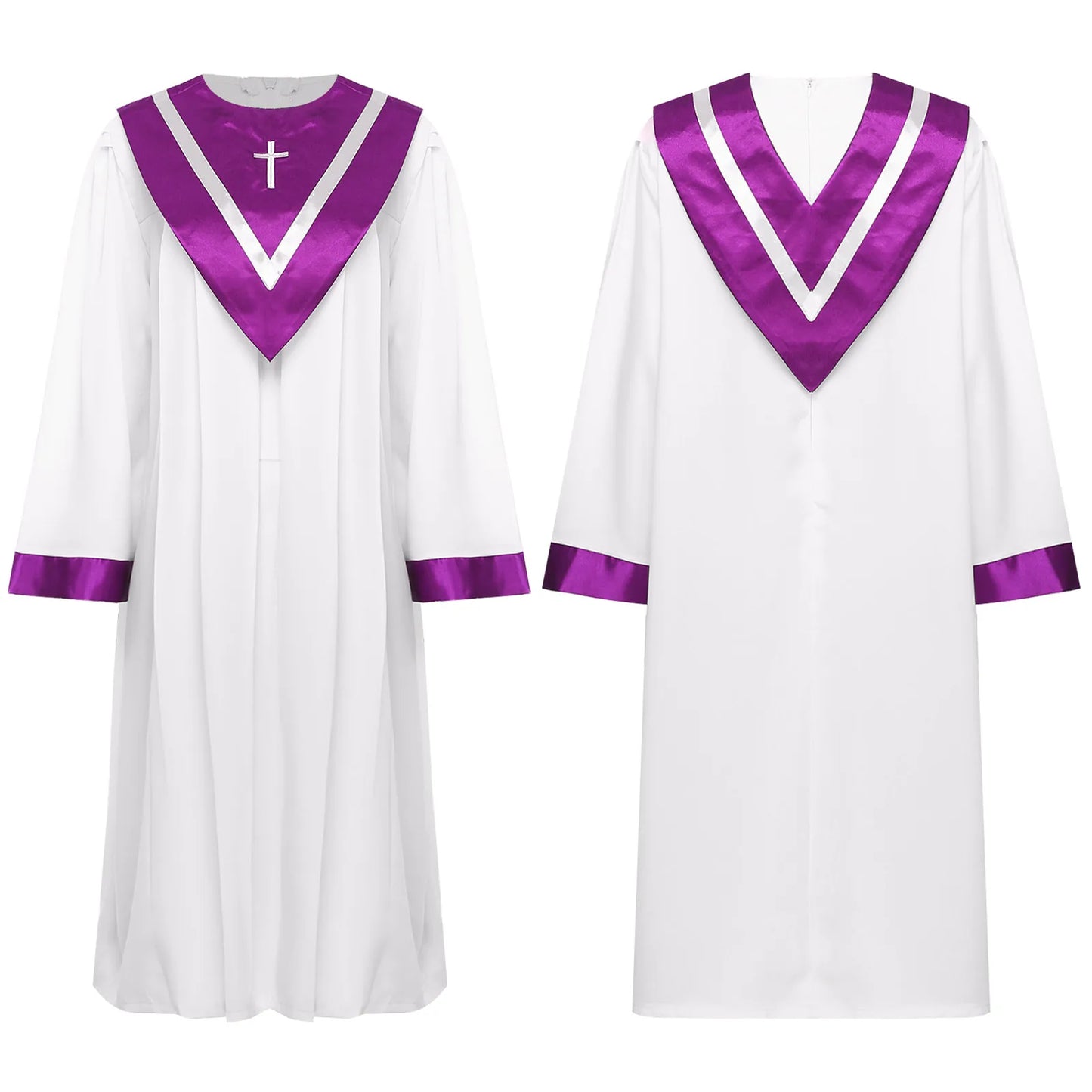 Womens Church Clergy Loose Choir Robe Dress Priest Preacher Dresses Baptism Confirmation Officiant Costume Praise Worship Dress