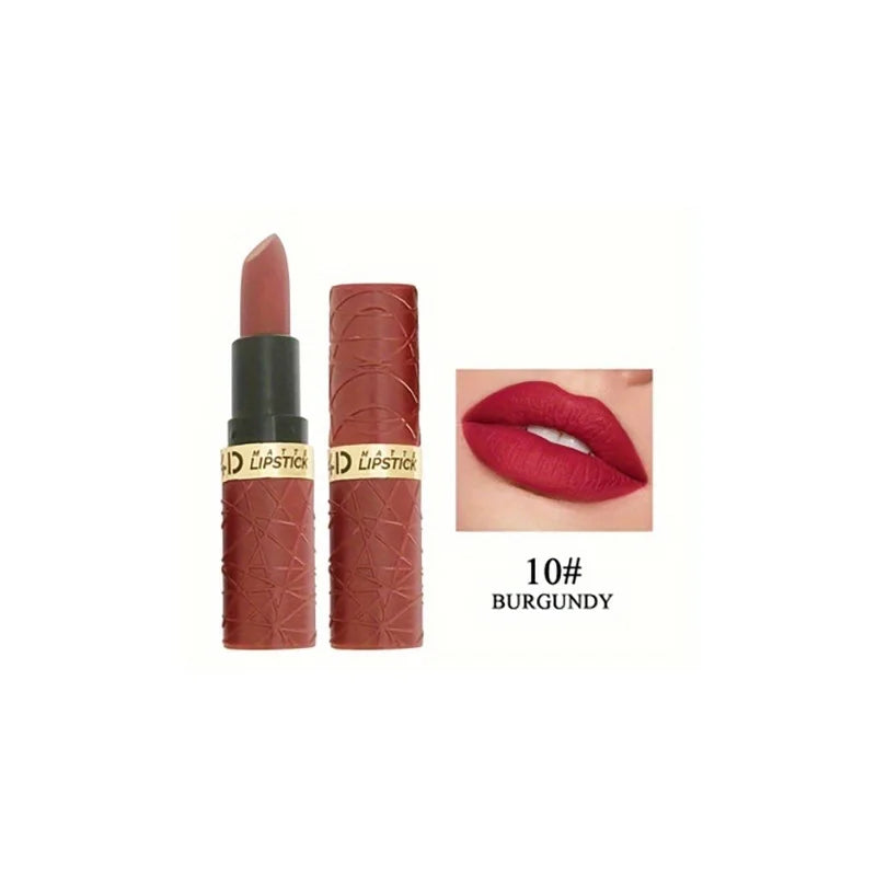 A set of 6 newly launched long-lasting brownish-red lipsticks