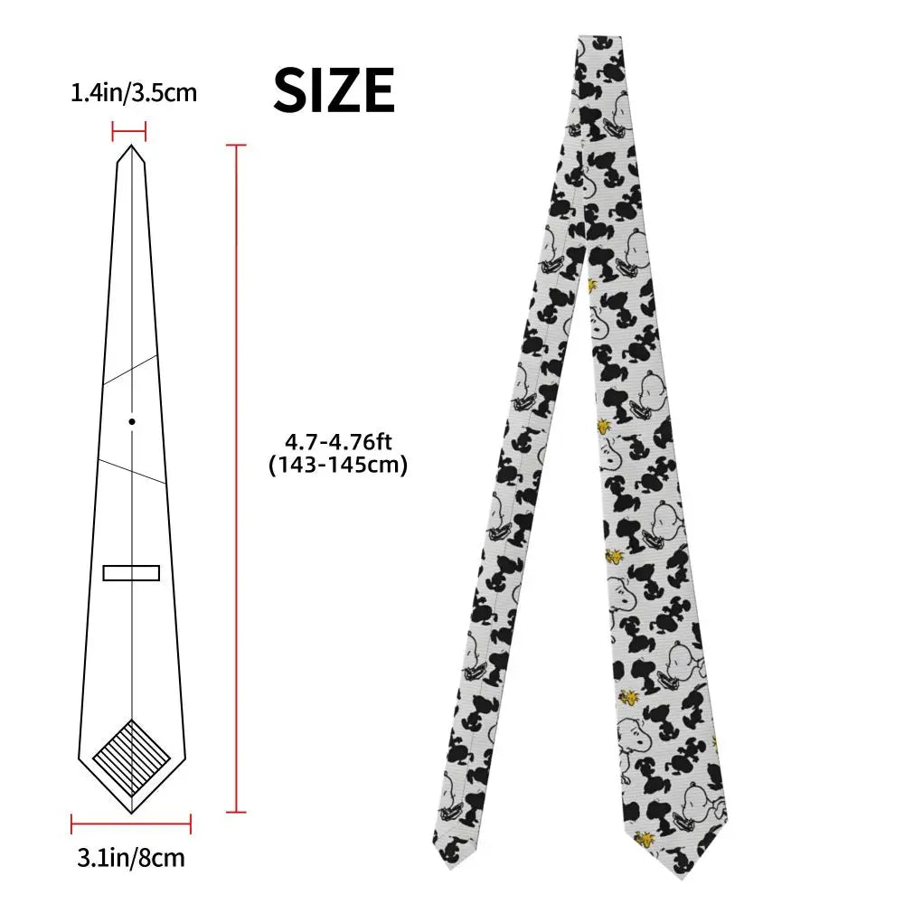Personalized Fashion S-Snoopys Neckties Men Silk Cartoon Office Neck Tie