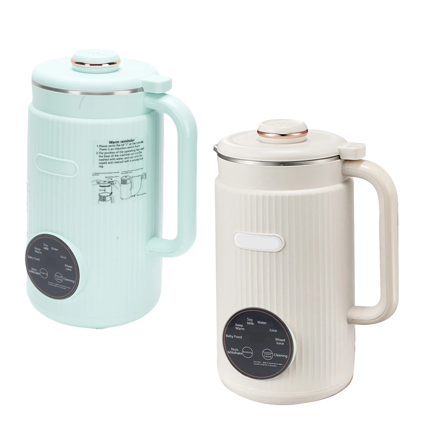 Soy Milk Maker 8-in-1 Programmable Blender with Digital Display 12 Stainless Steel Blades Auto Cleaning 8H Keep Warm Function fo