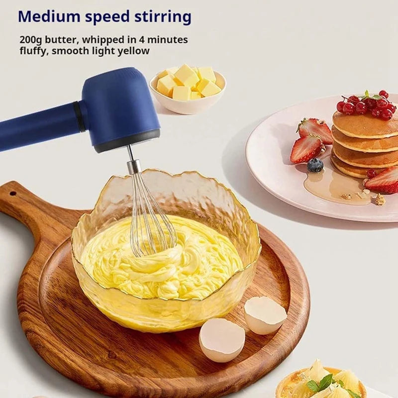 Cordless Hand Mixer Twin Stick Electric Whisk USB Rechargeable Handheld Electric Mixing 3 Speed Egg Beater For Baking