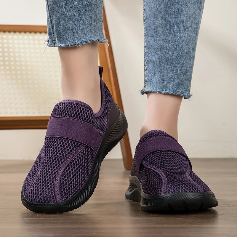Wide Toe Box Elderly Shoes Comfort Walking Sneakers Diabetic Shoes Orthopedic Bunion Swollen Foot Hallux Valgus Thumb Eversion