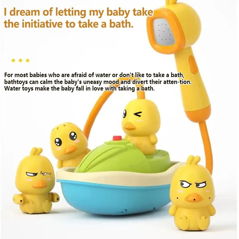Baby Bath Toys Children Electric Playing Water Little Yellow Duck Shower Newborn Baby Water Spray Toys Boys and Girls
