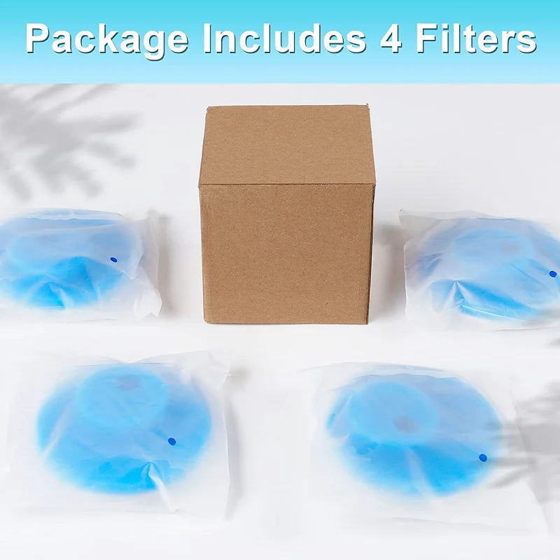 Cat Water Fountain Filters  4PCS Activated Professional Removable Circle Reusable Fountain Carbon Filter Drink Fountain Filter