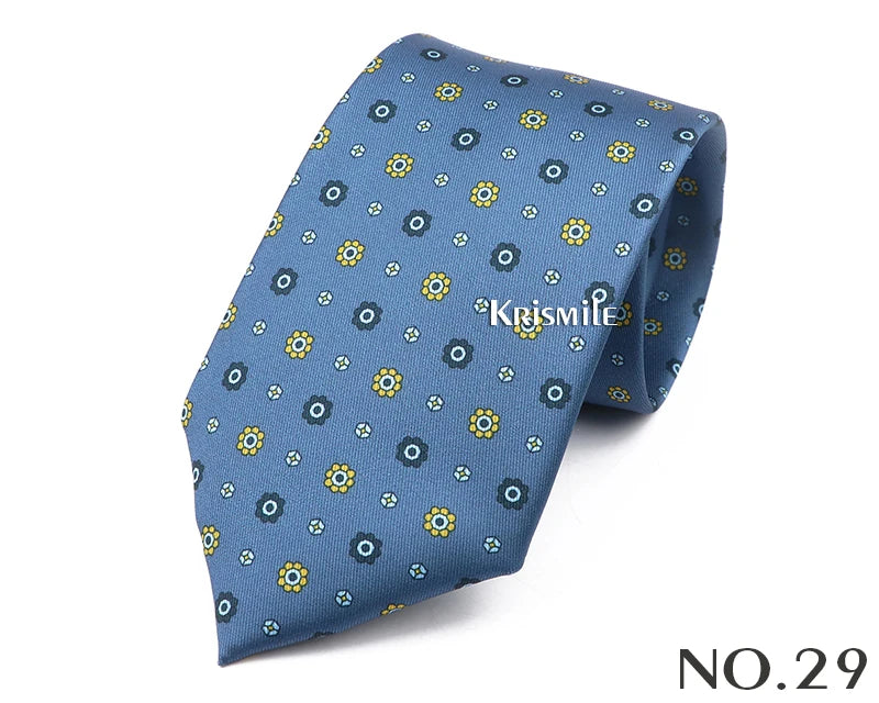 New Design Bohemian Style Necktie For Men Silk Touch Soft Blue Red Yellow Necktie Fit Wedding Party Business Office Accessory