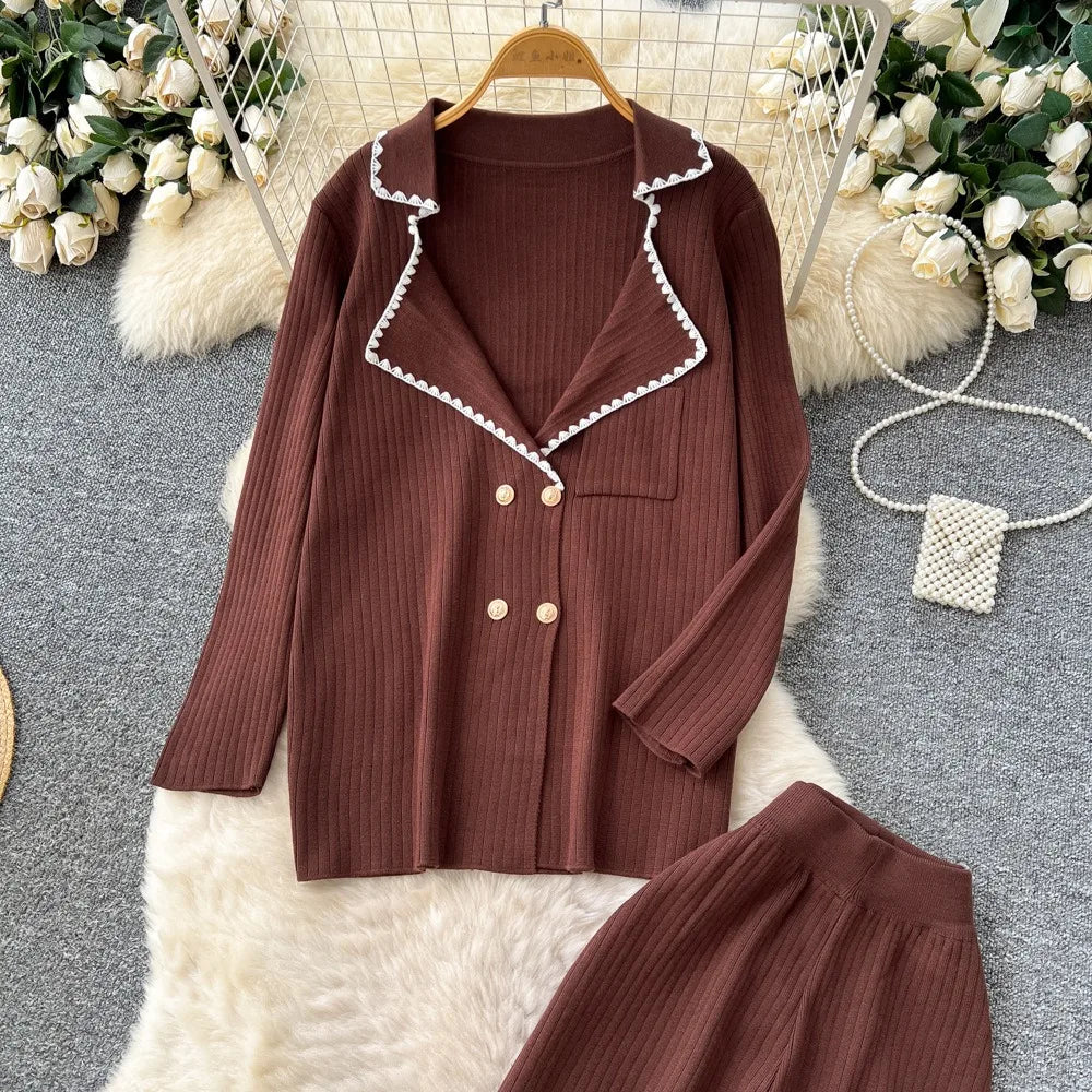 Pants Set Women Two Piece Sets Hooded Matching Sets Sweatshirts Long Pants High Waist Knitted Splice Y2k Casual Jogger 2025