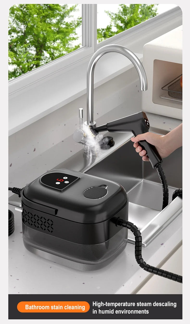 1500W Steam Cleaner High Temperature Pressure Washer with Remote control Steam Cleaning Machine For Home Kitchen Hood Car 1400ml