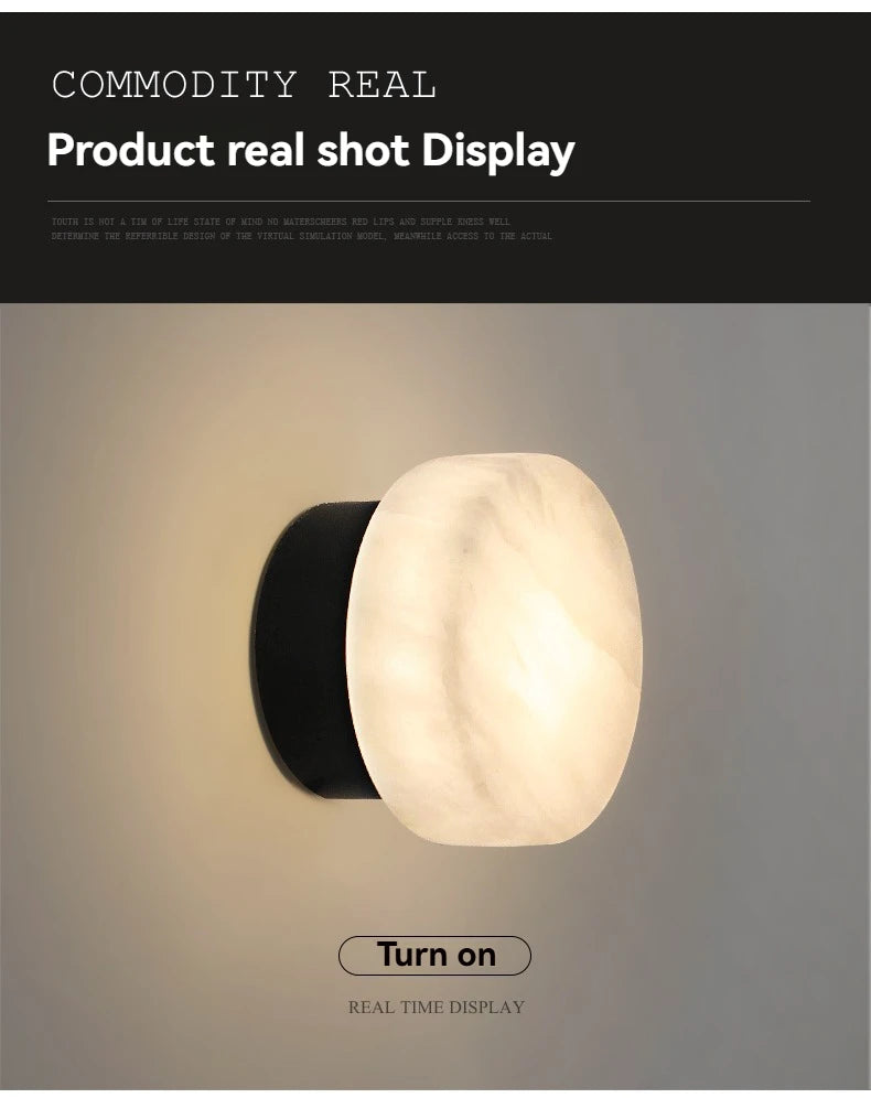 Natural Marble Wall Lamp French Style Background Wall Entryway Staircase Light Modern Indoor Bedside Hallway Lighting Fixture