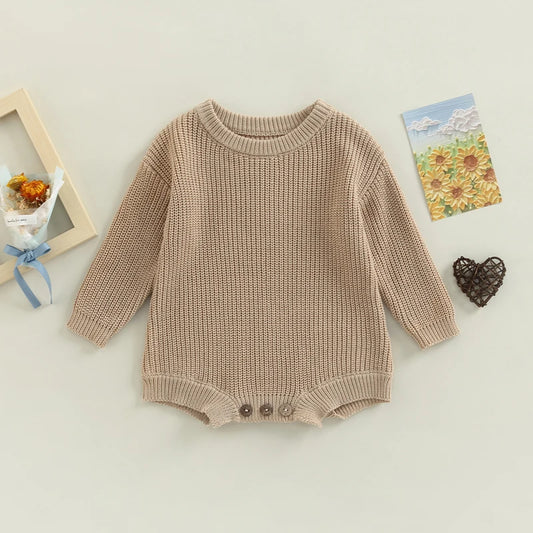 Baby Rompers Cotton Knit Clothes Newborn Infants Solid Color Playsuits Boys and Girls Sweater Jumpsuits Babies Clothing