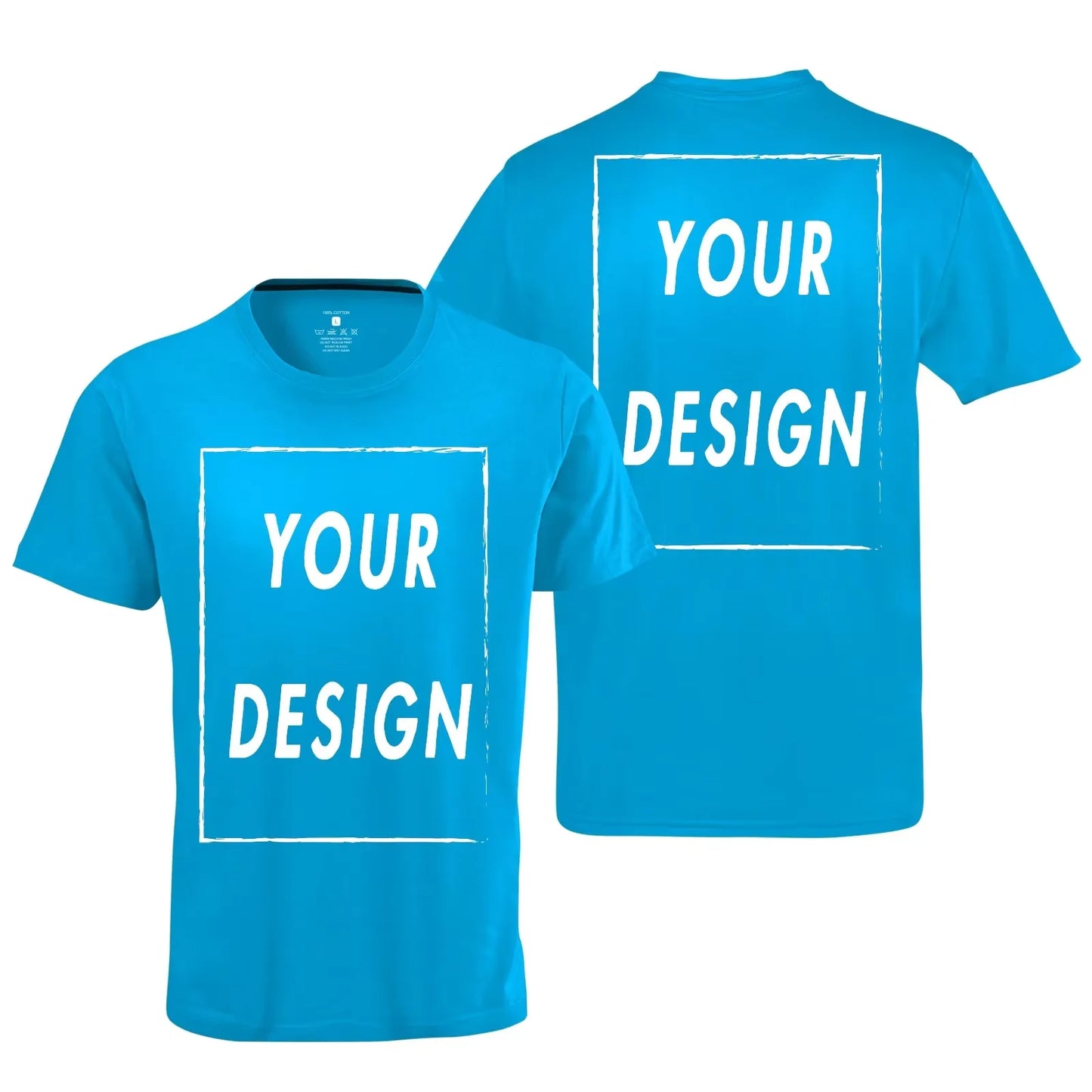 Summer 100% pure cotton T-shirt for men and women solid color round neck top customized team uniform personalized 3D printing