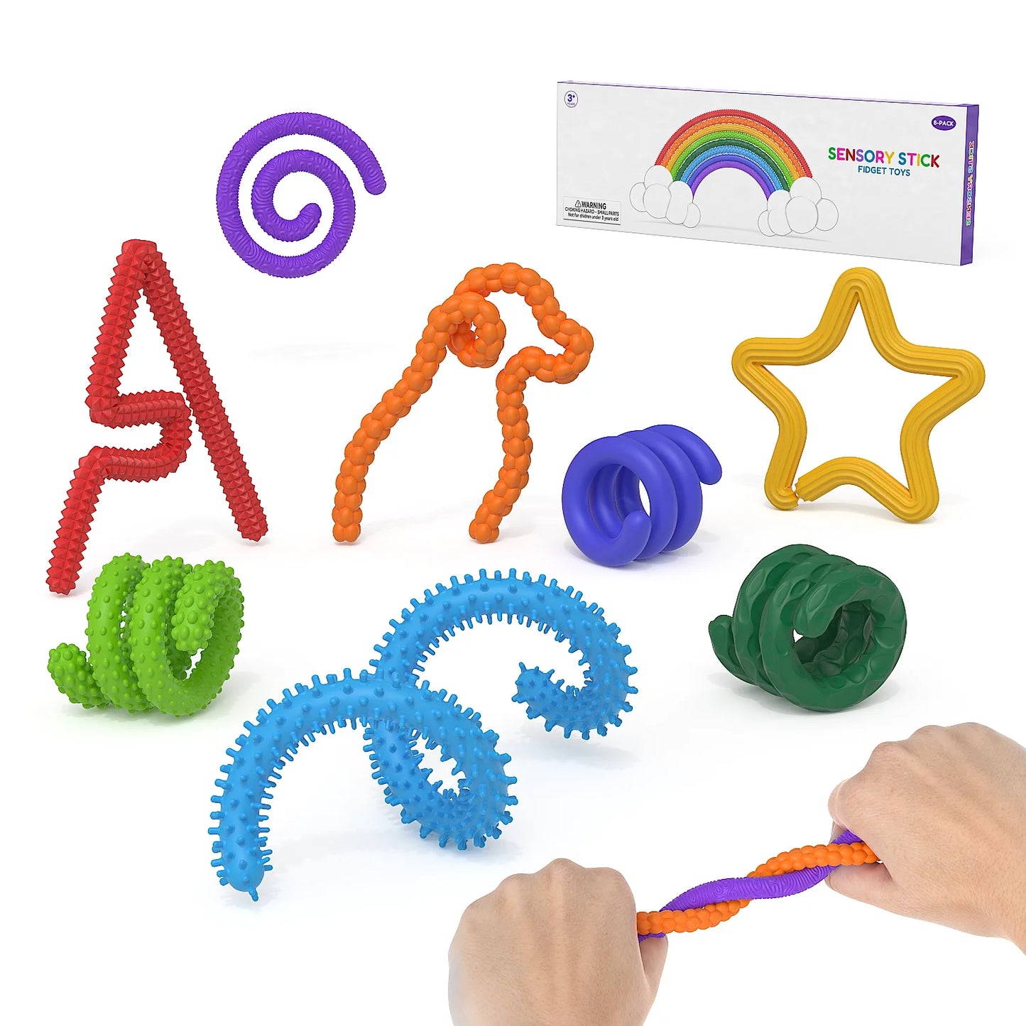 Fidget Toys Sensory Sticks Autism Textured Calming Sensory Toys Classroom Student Anxiety Relief Travel Activity Relaxation Toys