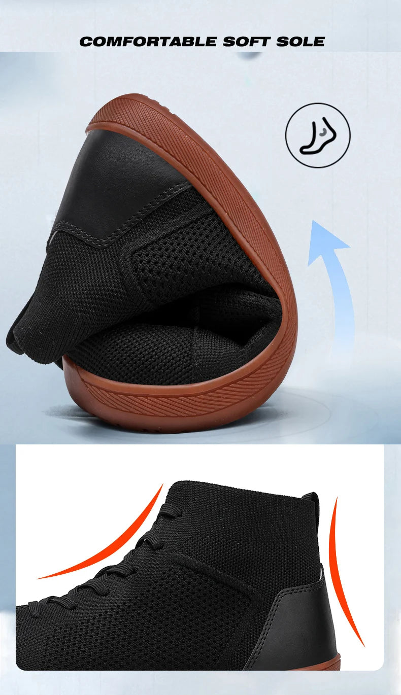 Men's And Women's High Top Barefoot Walking Shoes, Wide Toe Loose Shoes, Suitable For Comprehensive Training In The Gym And Driv