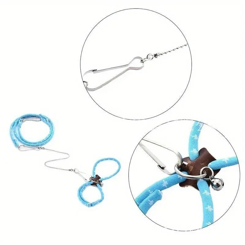 New Small Pet Adjustable Soft Strap Leash Bird Parrot Mouse Hamster Ferret Rat Pet Pig  Hamster  To Prevent