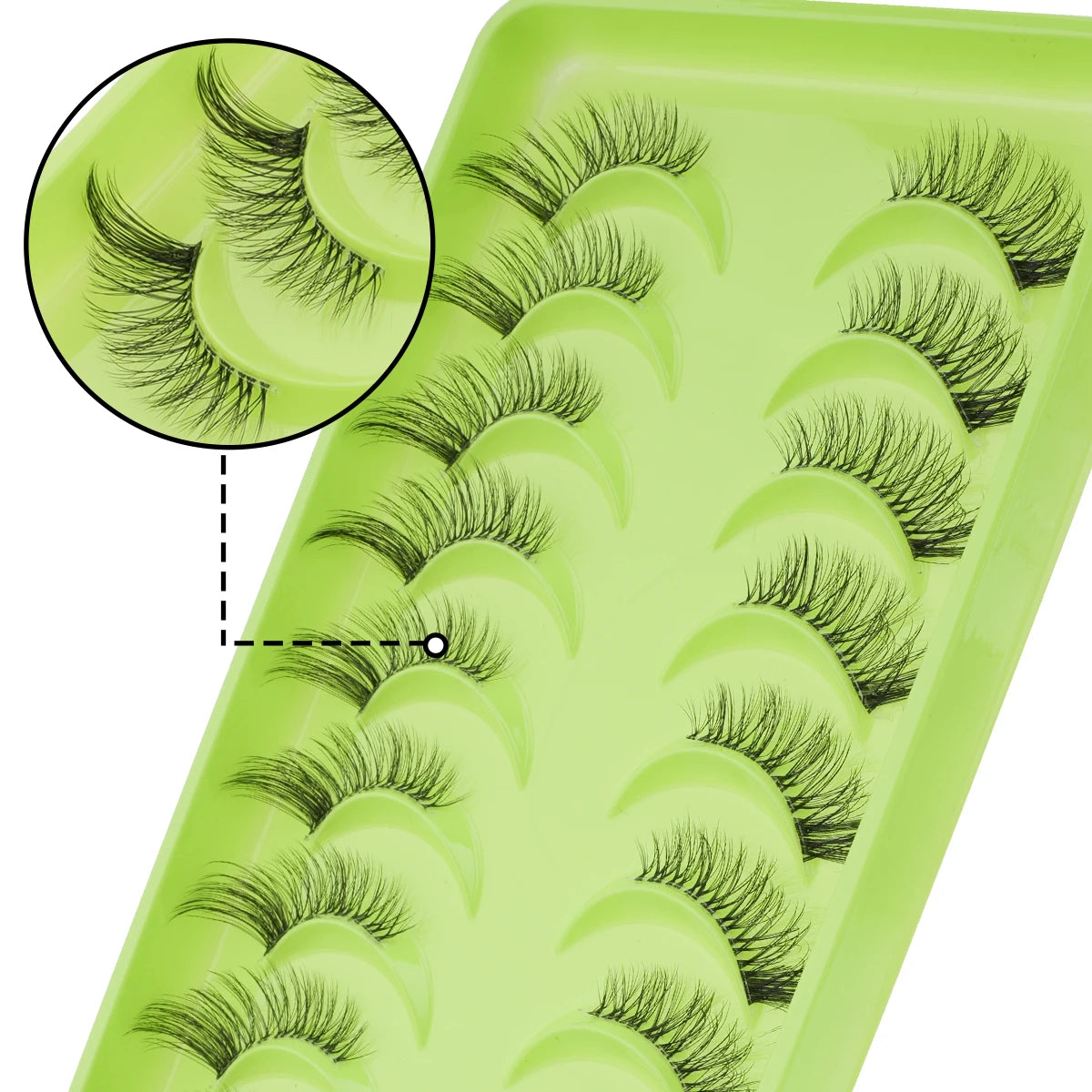 YSDO 3/7/10 Pair Half Eye Lashes Soft Natural Fake Lashes Look Short Wispy Clear Band Fox Eye Lash Faux 3d Mink Eyelashes Makeup
