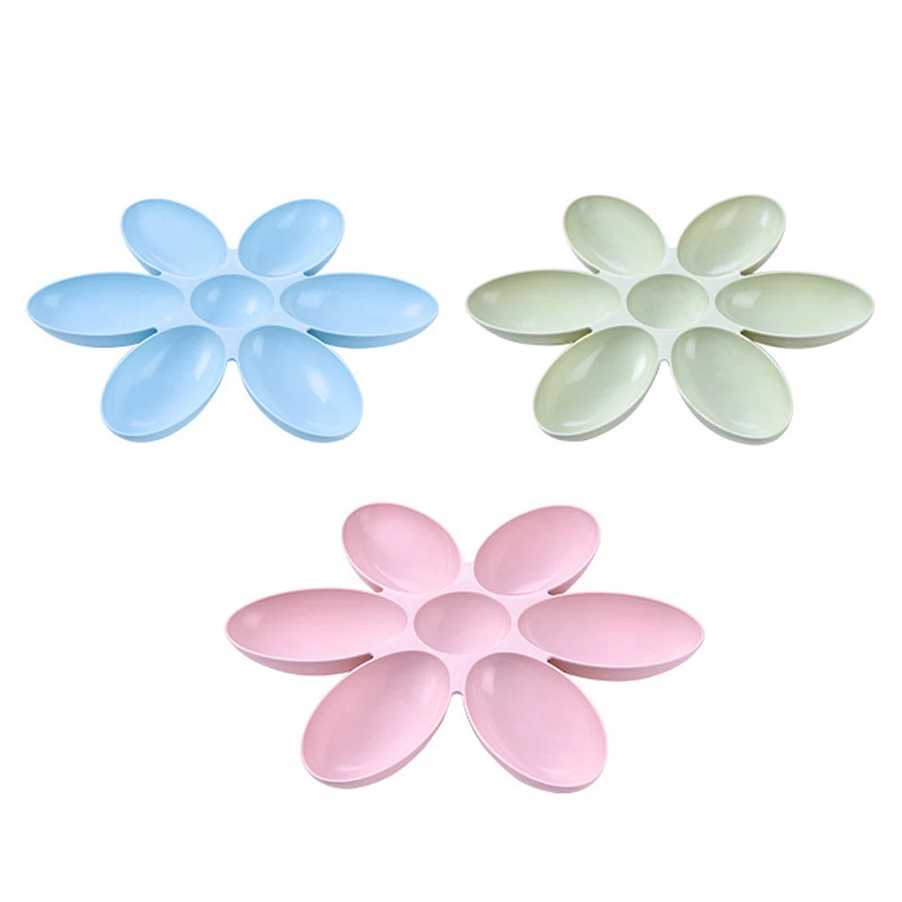 1 Pc Pet Dinner Plate 6-in-1 Pet Food Dog Bowl Anti-suffocation Flower-shaped Kitten Feeding Bowl Cat And Dog Automatic Feeder