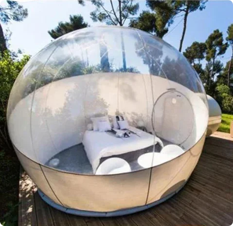 Transparent Shelter Tent Outdoor Camping Waterproof PVC Panoramic View Spacious Interior Portable Foldable Weather Resistant