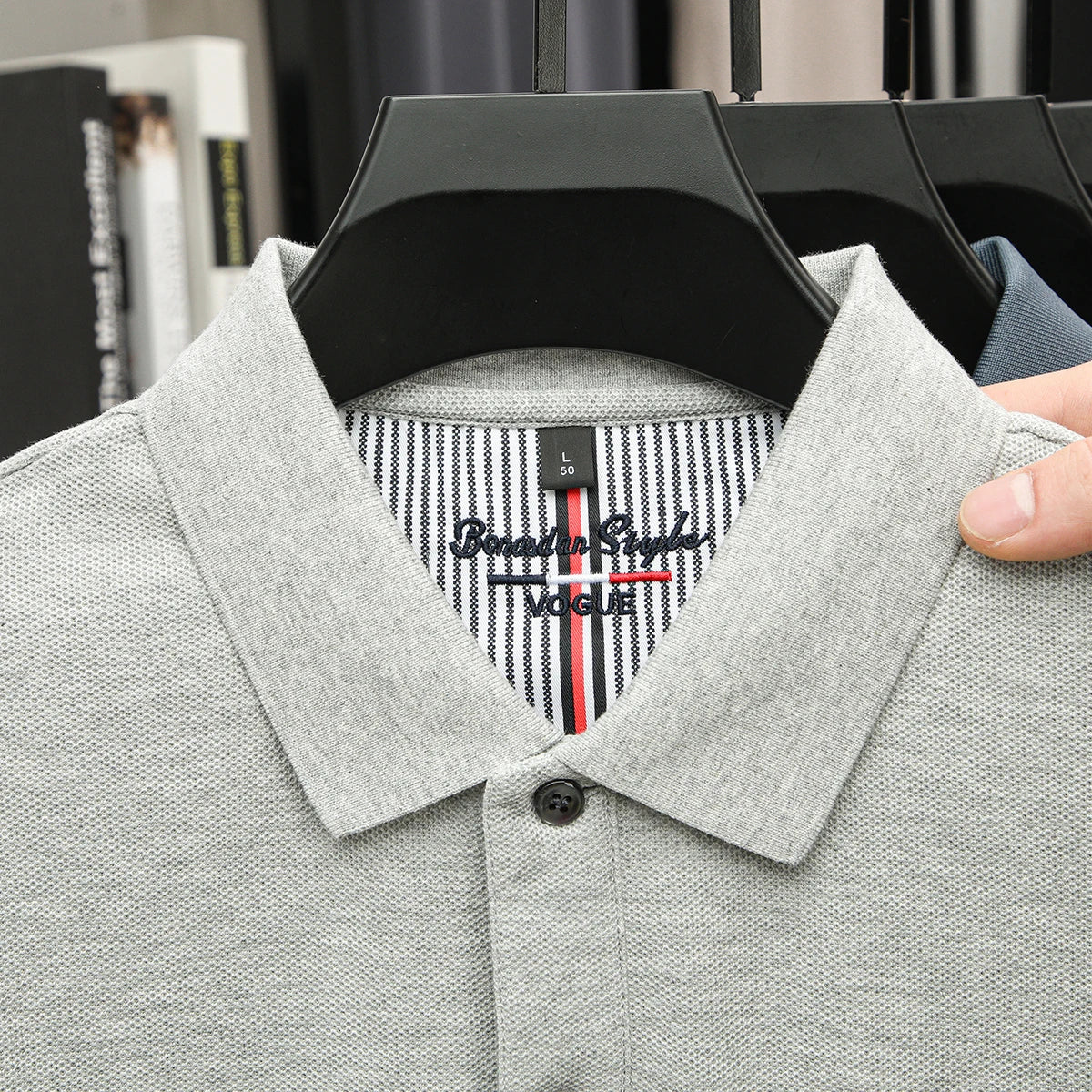 100% pure cotton T-shirt summer new men's fashionable short sleeve comfortable breathable polo shirt exquisite solid color top