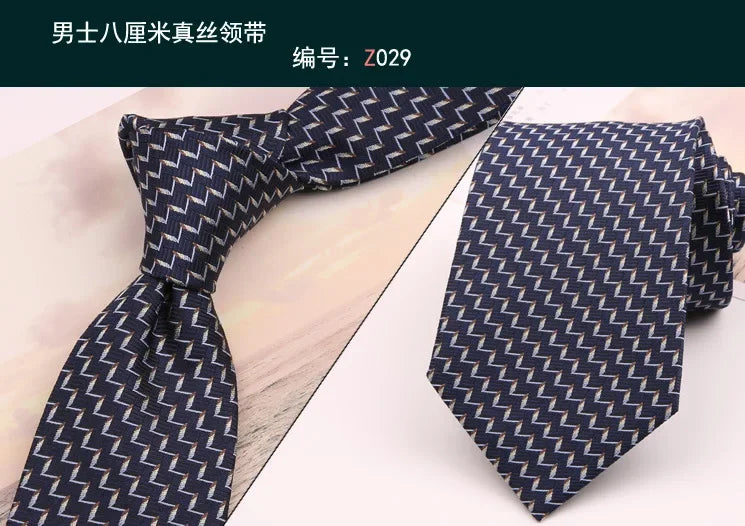 8cm Adult Silk Neckties for Mens Suits Wedding Neck Ties Retro Striped Corbatas Gravata Neckwear Gentleman Gravatas Tie