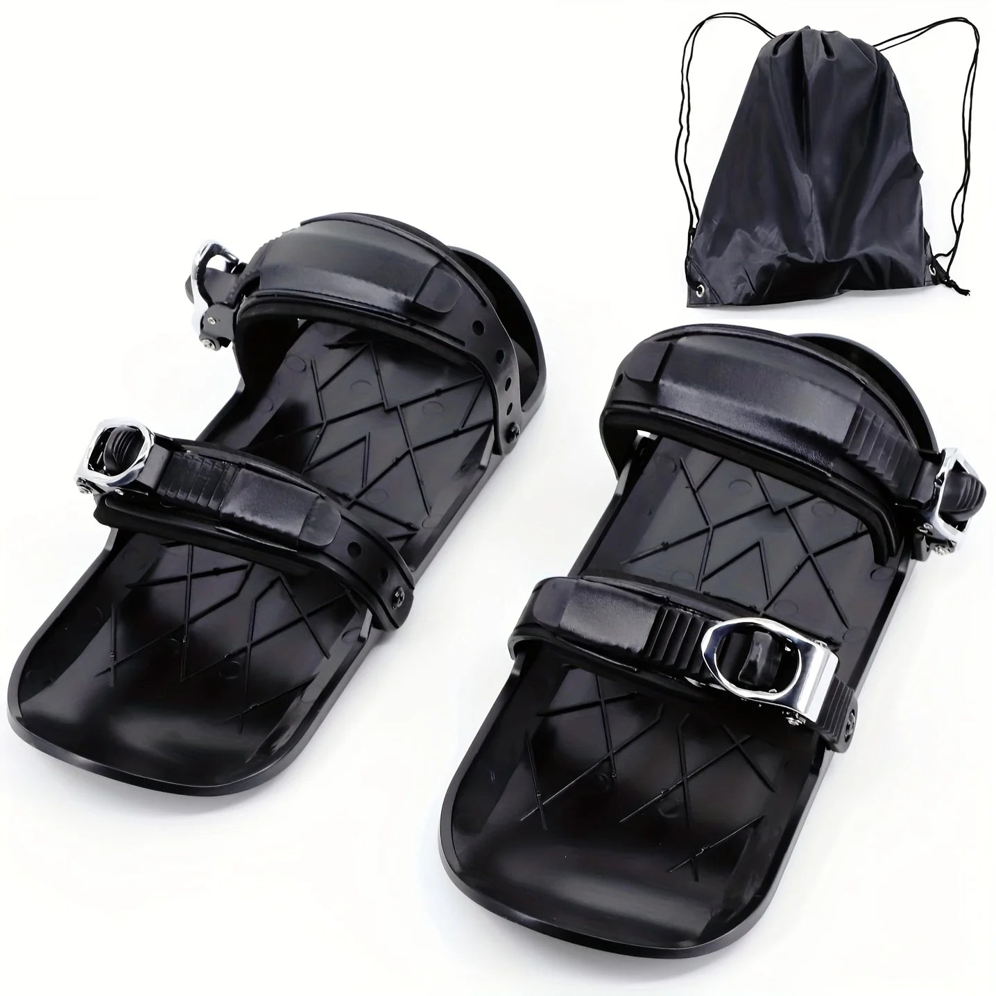 Mini Ski Skates Winter Portable Snowblades Skis Shoes Adjustable Short Snowskates Skiboards