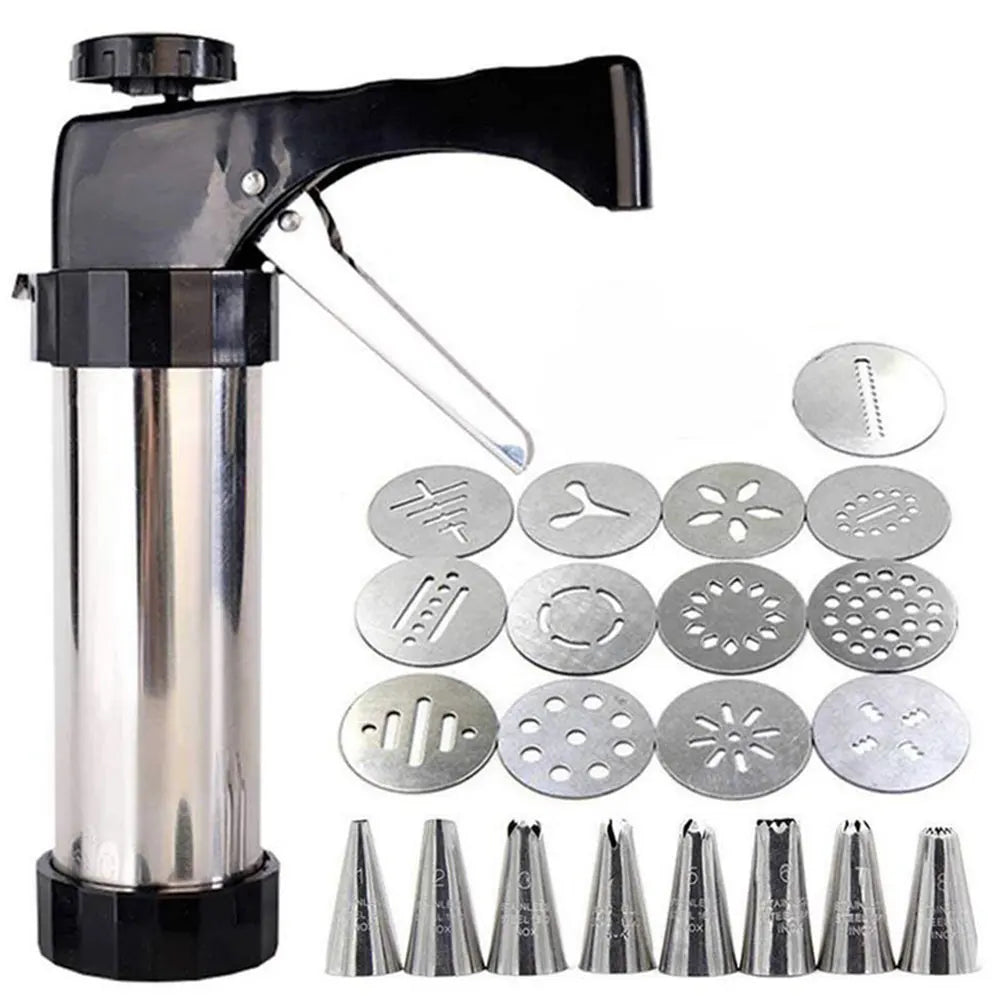 Stainless Steel Cookie Maker Press Kit Manual Churros Maker Machine Cookie Biscuit Press Kit or Making and Decorating Cookies