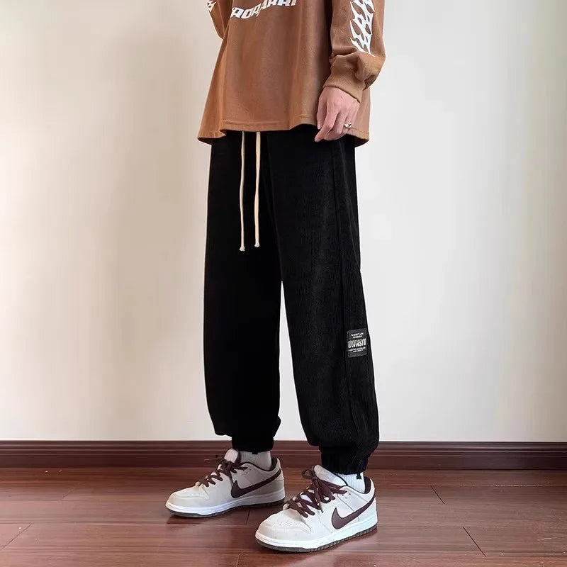 2025 New Men's Corduroy Casual Pants Autumn Winter Wear Resistant Dirt Proof Loose Fit Sport Style Trousers for Working
