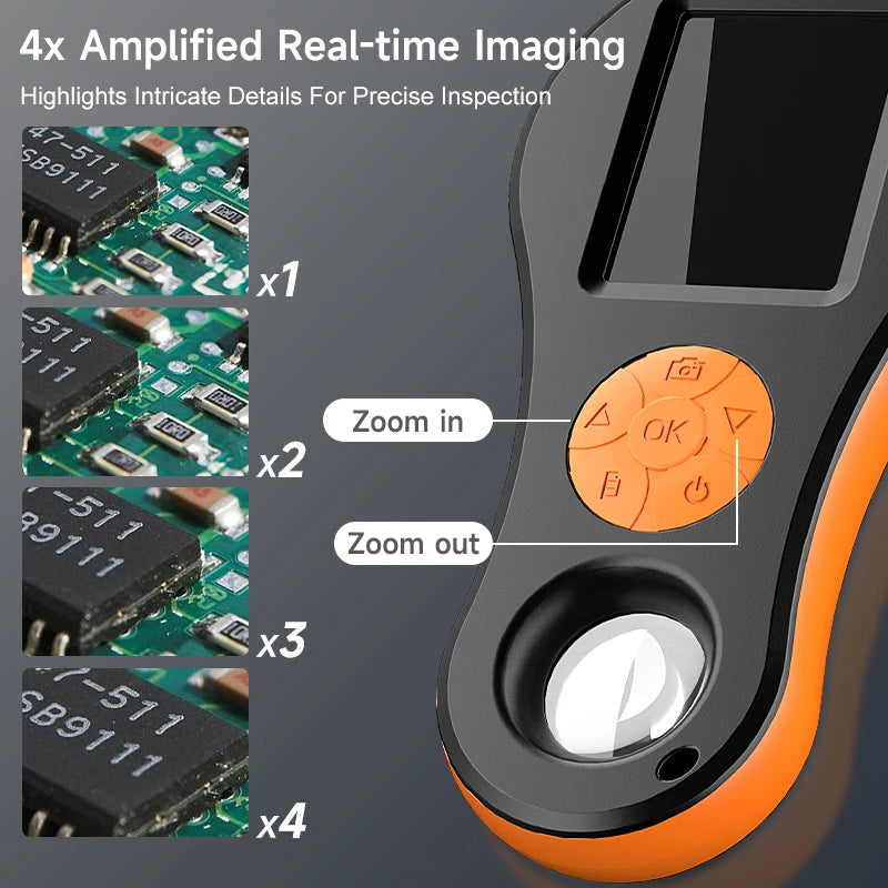 Digital Magnifier HD1080P Portable Handheld Microscope 2.0’’ IPS Screen 8 LEDs With Magnifying Glass for Electronics PCB Repair