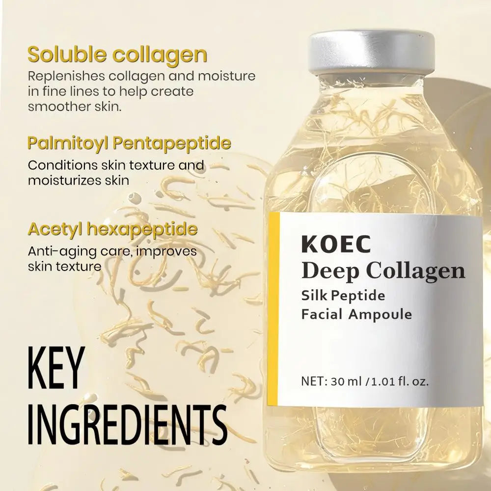 KOEC Collagen Silk Peptide Intensive Lifting Ampoule Korean Anti Aging Firming Hydrating Revitalizing Face Skin Care Essence
