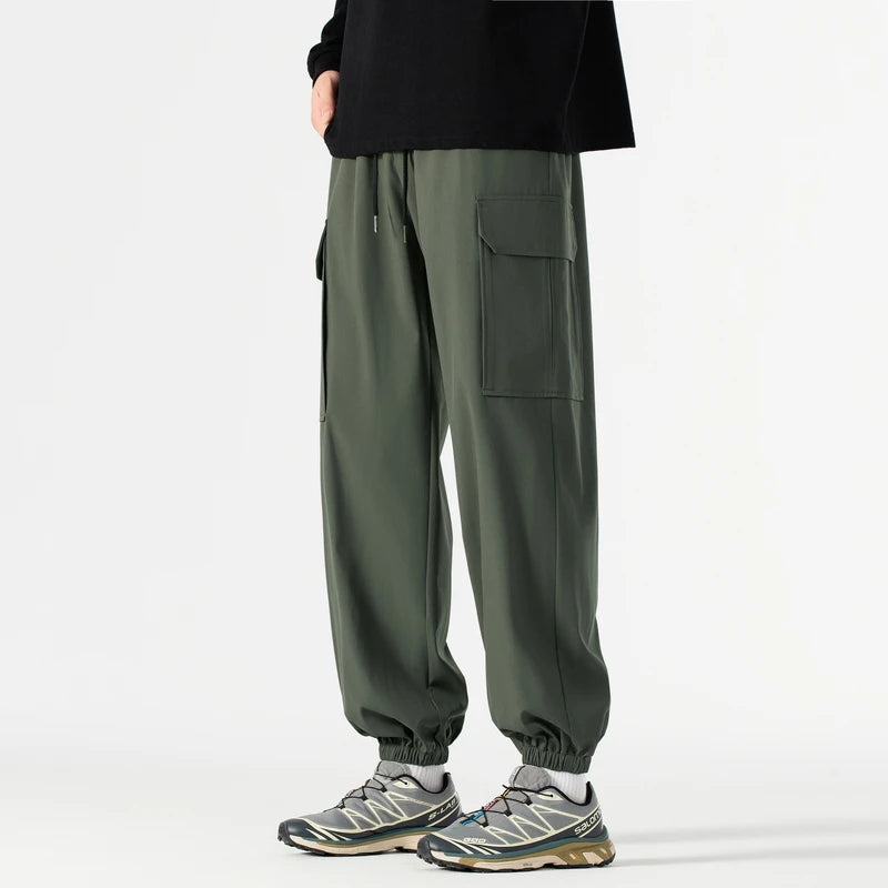 Tactical Pants Men's Casual Pants Spring Autumn Drawstring Windproof Slim Pants Waterproof Work Pants Men's Casual Pants