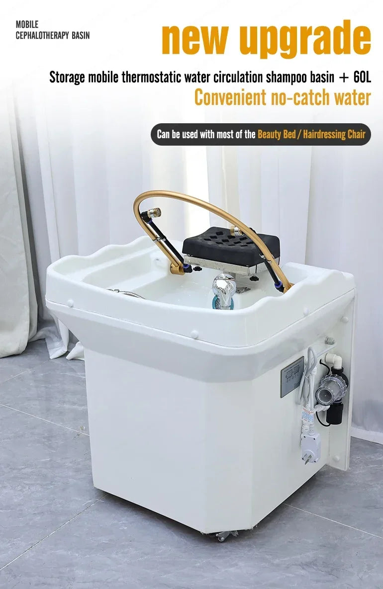 XinSheng Convenient Non Connecting Water Pipe With Water Storage Tank Head SPA Water Circulation Shampoo Basin Hair Wash Salon