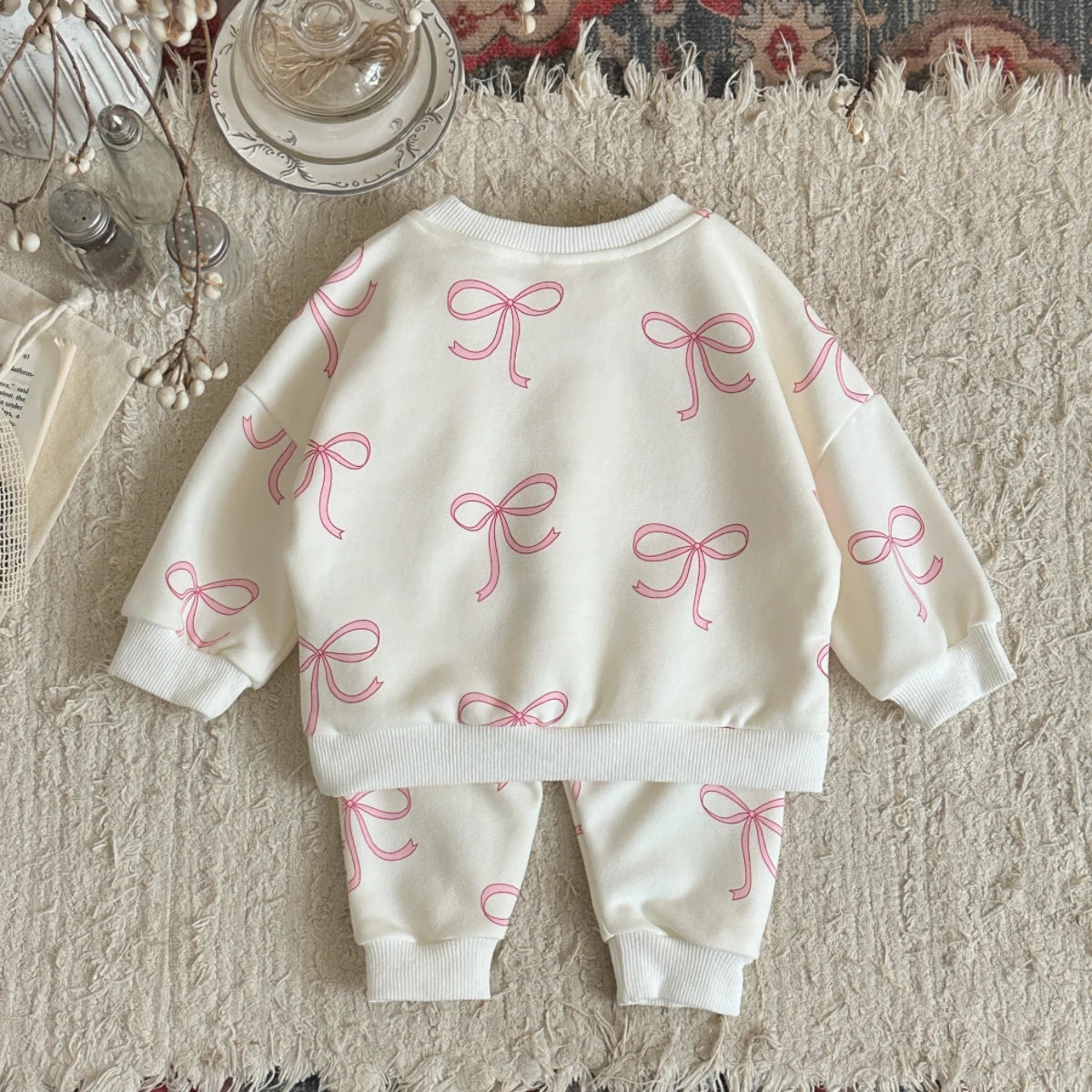 Baby Clothing Sets Autumn Cotton Cute 2 PCS Kids Sets Baby Girls Clothes Bow Printed Top+Pants 1-3 Years