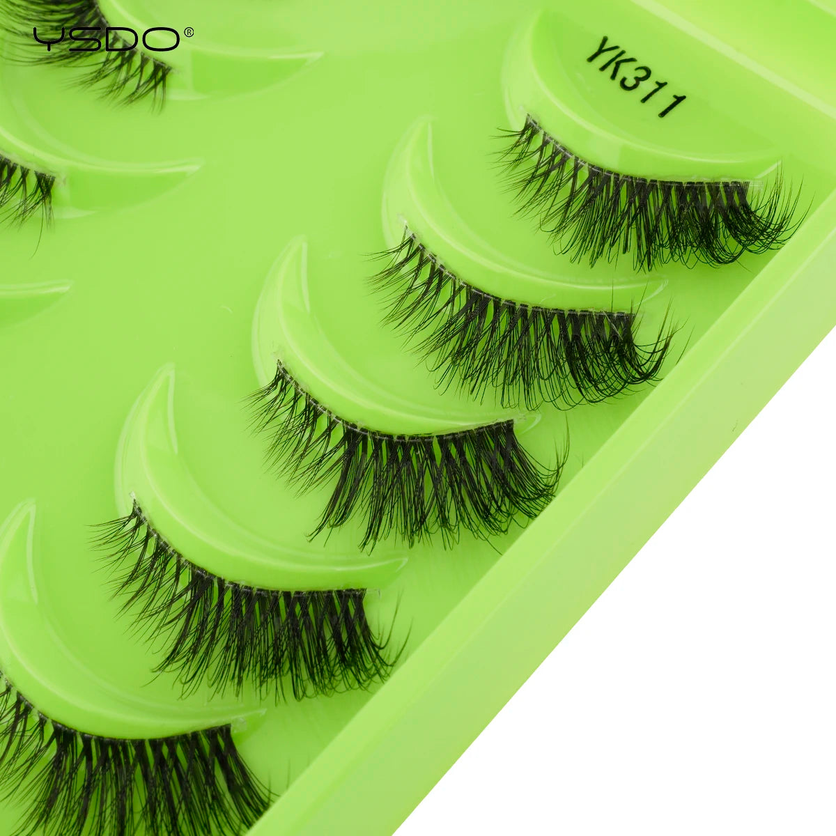 YSDO 3/7/10 Pair Half Eye Lashes Soft Natural Fake Lashes Look Short Wispy Clear Band Fox Eye Lash Faux 3d Mink Eyelashes Makeup