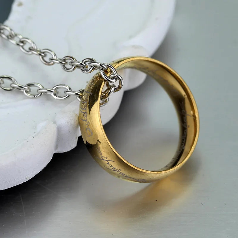 Ring, ring, necklace, stainless steel fashion accessory, hanging accessory, men's versatile clothing accessory