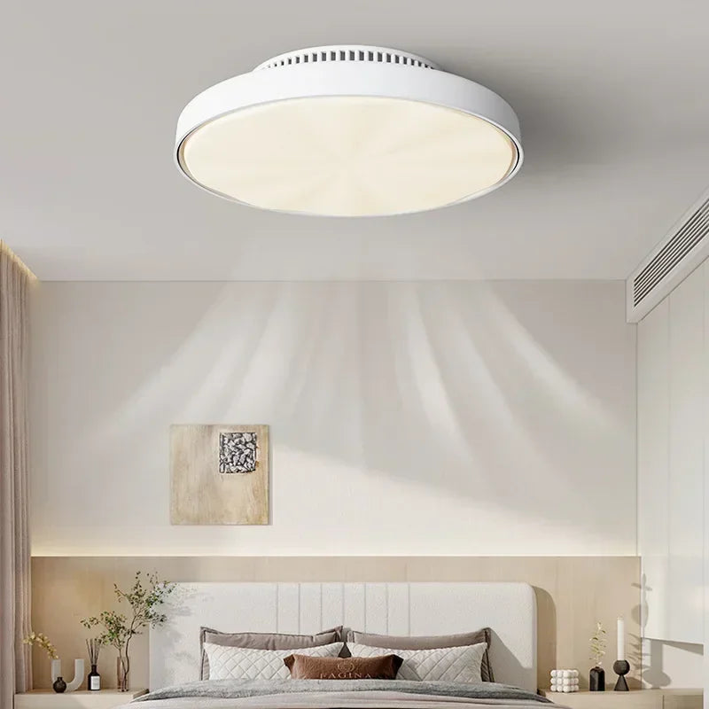 Modern Silent Living Room Bedroom Kitchen Office Ceiling Light  Ceiling Fan Light Flush Mount Bladeless Fan Lamp Remote Control