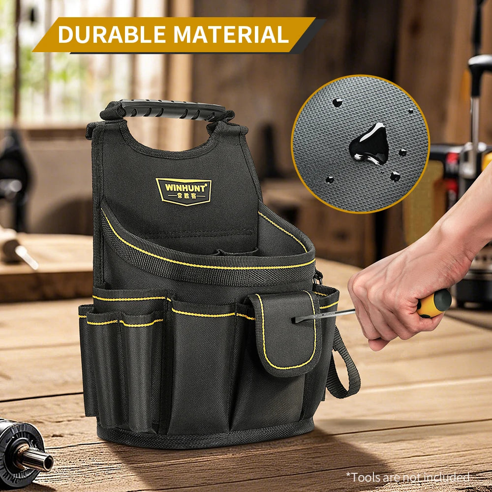 Electrician Tool Pouch, Designed for Professional Electricians and Maintenance Repair Technicians,Black